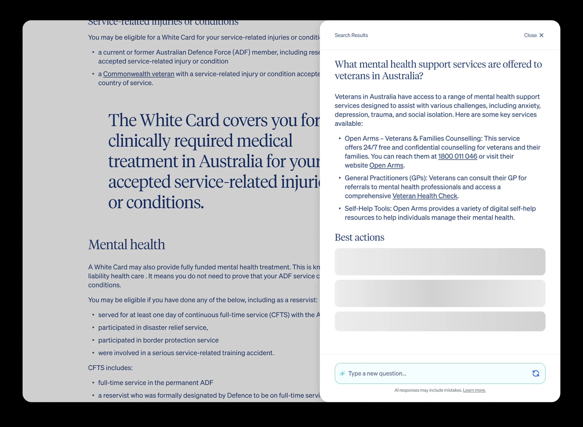 Wizen supporting veterans